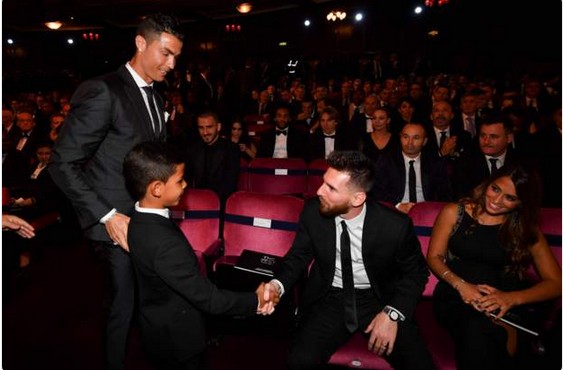 See The Moment Cristiano Ronaldo’s Son Met Lionel Messi At The Best FIFA Awards Cristiano-Ronaldos-Son-And-Lionel-Messi-Meet-At-The-Best-FIFA-Awards
