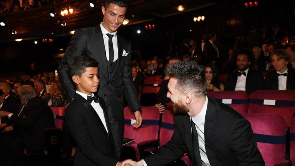 See The Moment Cristiano Ronaldo’s Son Met Lionel Messi At The Best FIFA Awards Cristiano-Ronaldos-Son-And-Lionel-Messi-Meet-At-The-Best-FIFA-Awards1