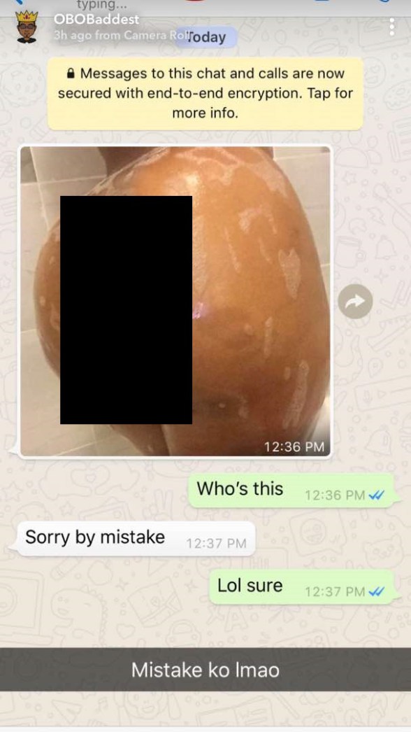 Davido Shares The Nude Picture A Female Fan Sent To Him On WhatsApp.