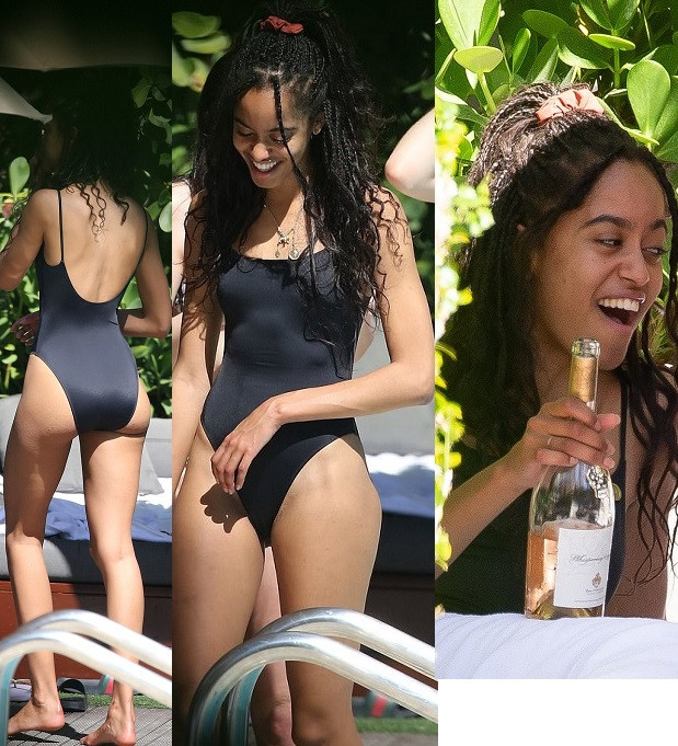 s Daughter Malia Flaunts Her Hot Body As She Sips Wine With Friends At Miam...