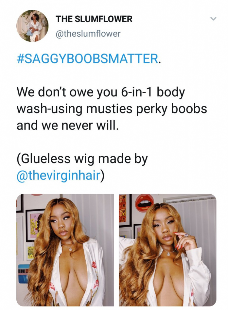 We Don't Owe You Perky Boobs Saggy Boobs Matter Founder Says As She Shares  Photos Of Her Cleavage - 9jaflaver