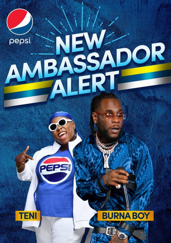 Teni And Burna Boy Unveiled As New Pepsi Brand Ambassadors