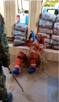 WOW!!! Masquerade Cries And Shouts As He Gets Flogged By A Soldier
