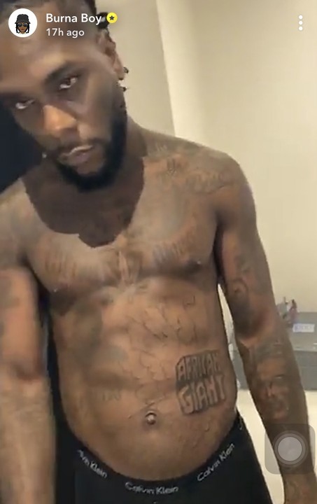 Burna Boy Shows Off His Tattoos 1