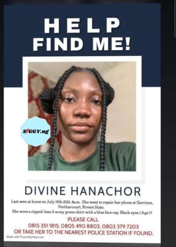 Divine Hanachor: Missing University Of Port Harcourt Student (Photo)