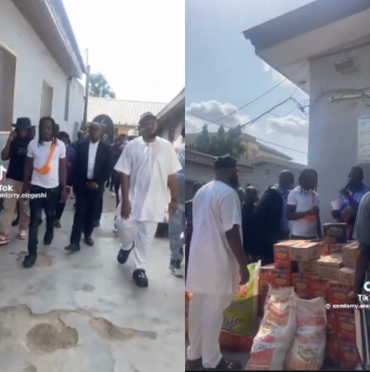 Sam Larry, Naira Marley and Zino under fire sharing food items to the needy  (video) - 9jaflaver