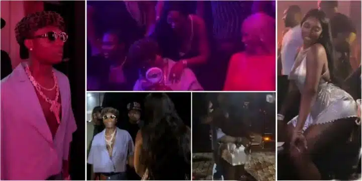 An intense video of Wizkid and Tiwa Savage enjoying tender moments at a ...