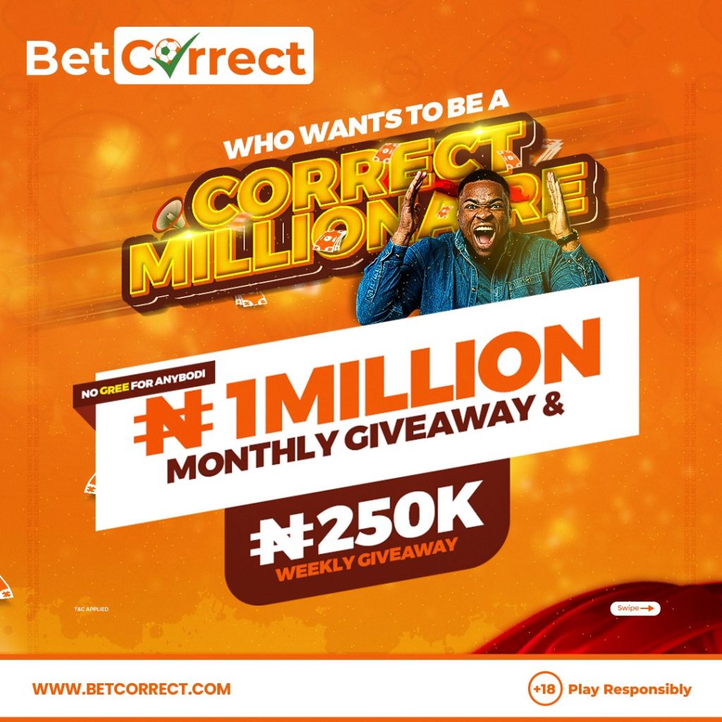 Olumide, Solomon, Others win 250k each as BetCorrect splashes Millions of Naira in Correct Millionaire Promo, E fit be you next!!